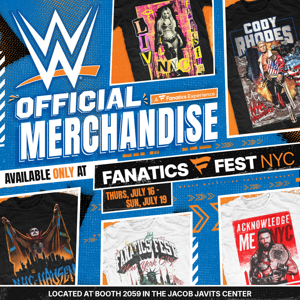 Exclusive collection of WWE x Fanatics Fest merchandise