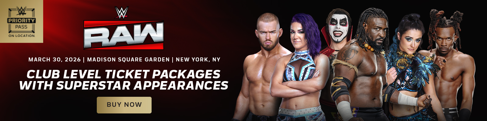 MSG RAW Next Monday with On Location VIP Packages